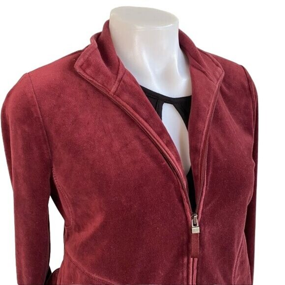 Vintage Charter Club Velour Jogger Set Maroon Track Suit Size S - Picture 5 of 16